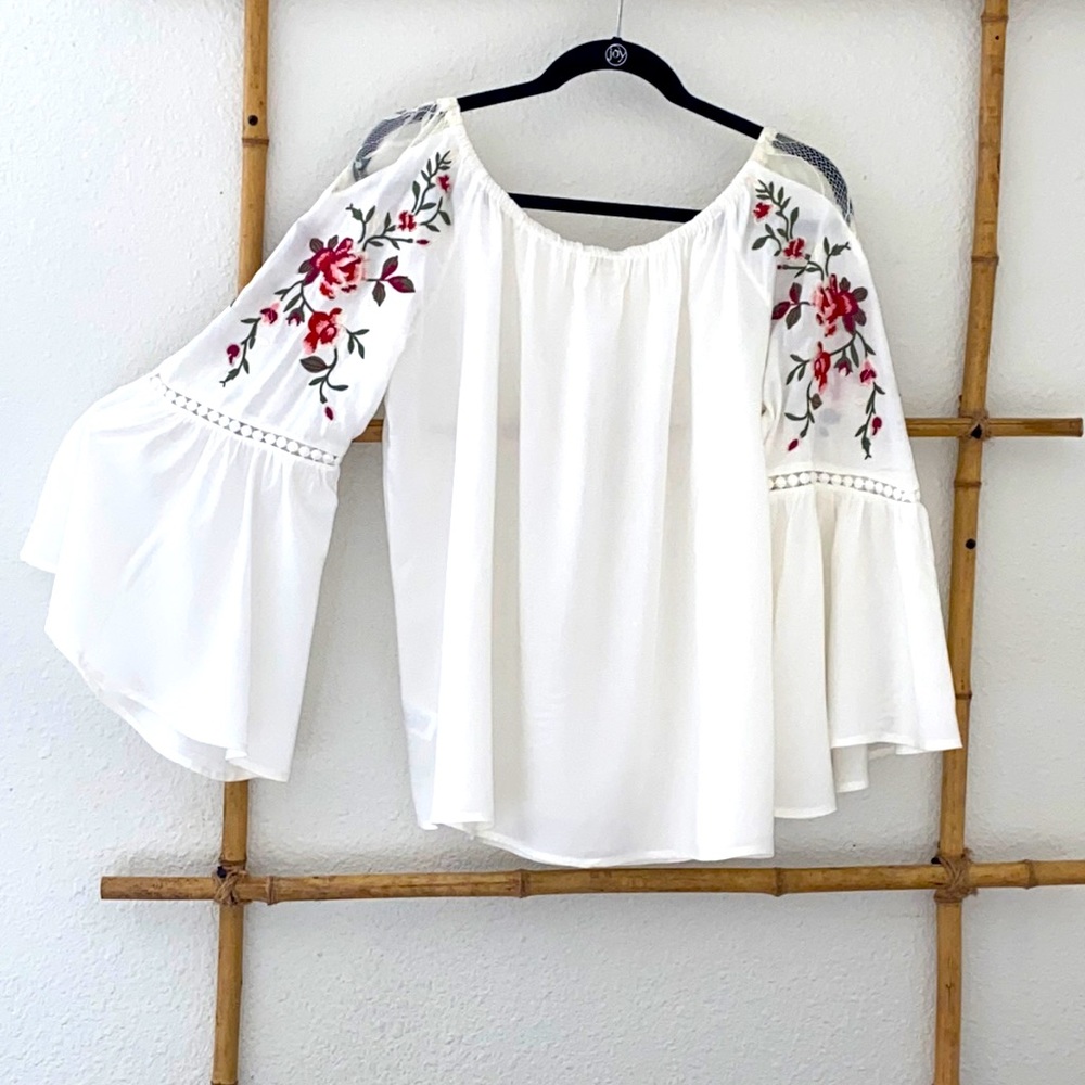 Embroidered Bell Sleeved Top by Umgee